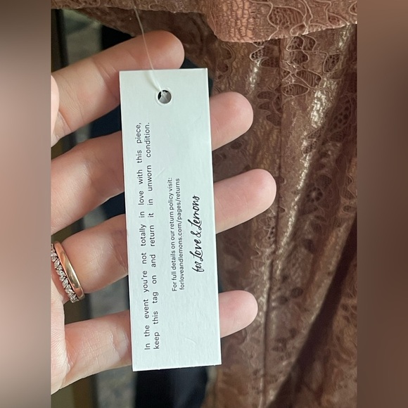 For Love and Lemons Shai Lace Gown in Blush Pink with Rhinestone Detail NWT - Picture 14 of 16